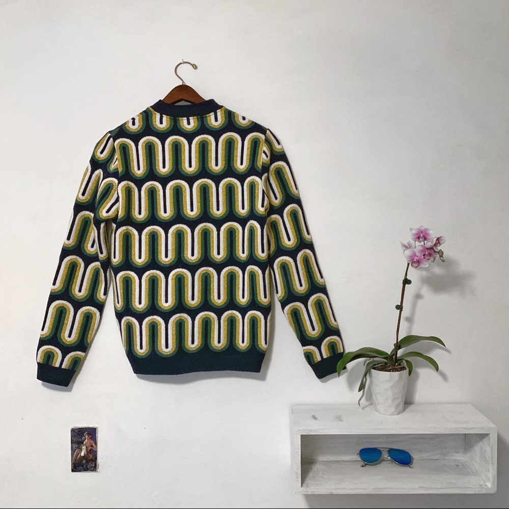 ASOS knitted Bomber with Design Graphic metallic